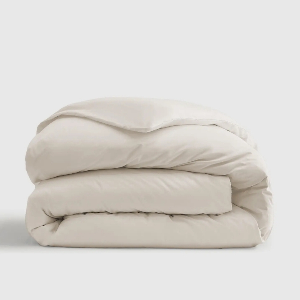 Quince 100% Organic Percale Cotton Sand Duvet Cover! Queen (708)